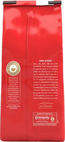 Community Coffee® Half Caff Cafe Special® Medium-Dark Roast Ground Coffee Perspective: back