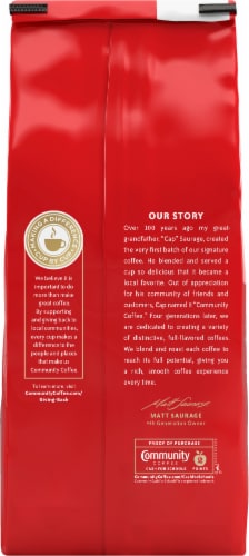 Community® Coffee & Chicory Ground Coffee Bag Perspective: back