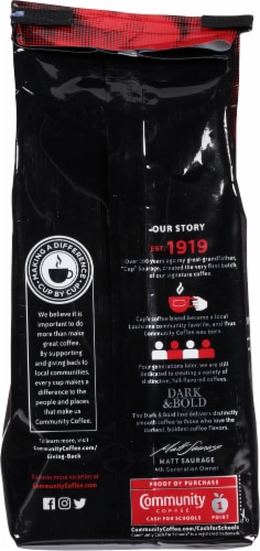 Community Coffee® Dark & Bold Intense Blend Dark Roast Ground Coffee Perspective: back