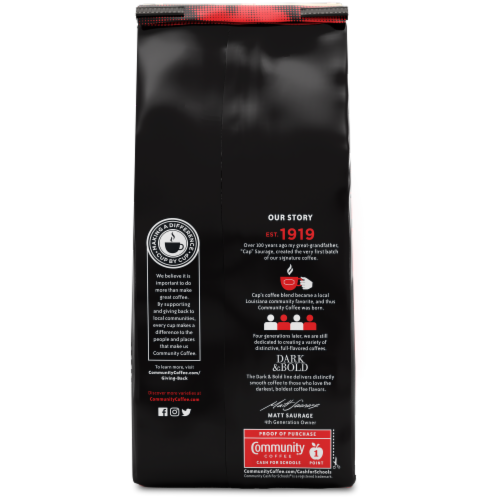 Community Coffee® Dark & Bold Espresso Roast Ground Coffee Perspective: back