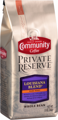 Community Coffee Private Reserve Louisiana Blend Dark Roast Whole Bean Coffee Perspective: back