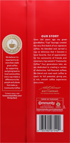 Community Coffee® Decaf Medium-Dark Roast Ground Coffee Perspective: back