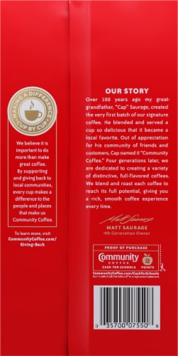 Community® Coffee & Chicory Ground Coffee Perspective: back