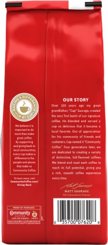 Community Coffee French Roast Dark Roast Ground Coffee Perspective: back