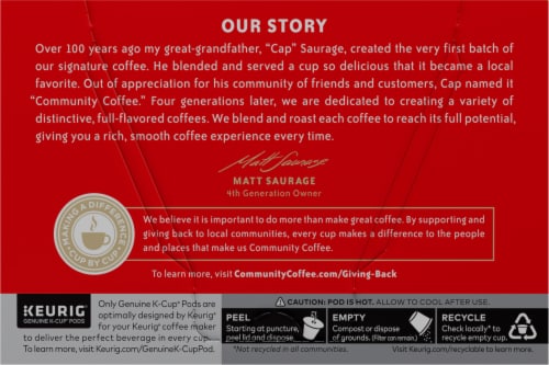 Community Coffee Breakfast Blend Medium Roast Coffee Single-Serve Cups Perspective: back