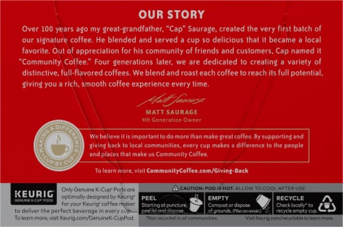 Community Coffee® Decaf Cafe Special Medium-Dark Roast K-Cup Coffee Pods Perspective: back