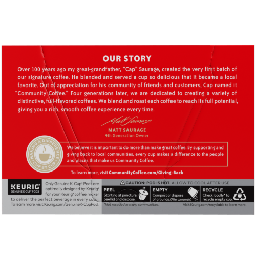 Community Coffee® Pecan Praline K-Cup® Coffee Pods Perspective: back
