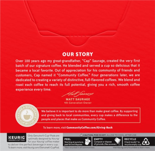 Community Coffee® Signature Blend Dark Roast Pods Perspective: back