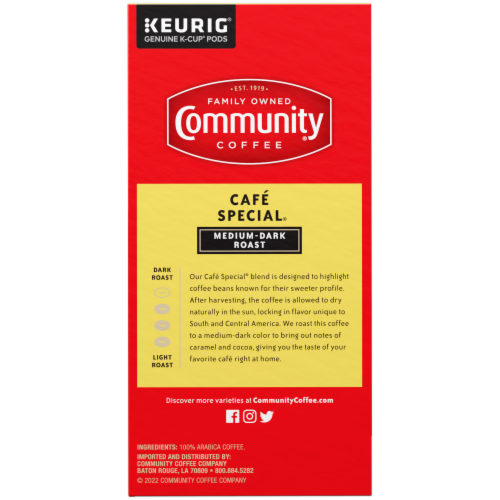 Community® Coffee Cafe Special Medium-Dark Roast Single Serve Pods Perspective: back