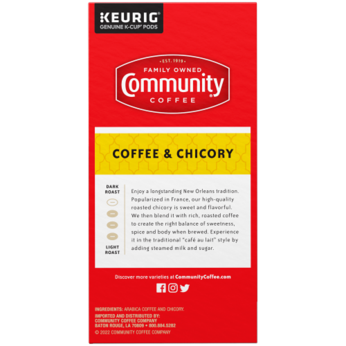 Community® Coffee and Chicory Medium-Dark Roast K-Cup® Coffee Pods Perspective: back