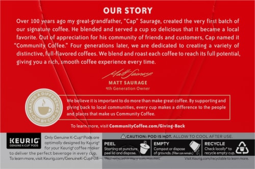 Community Coffee® Spiced Pumpkin Pecan Pie Coffee Pods Perspective: back