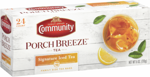 Community Coffee Porch Breeze Signature Iced Tea Bags Family Size Perspective: back