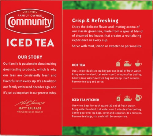 Community Coffee® Porch Breeze Signature Iced Tea Bags Perspective: back