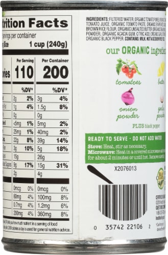 Health Valley Organic Tomato Soup Perspective: back