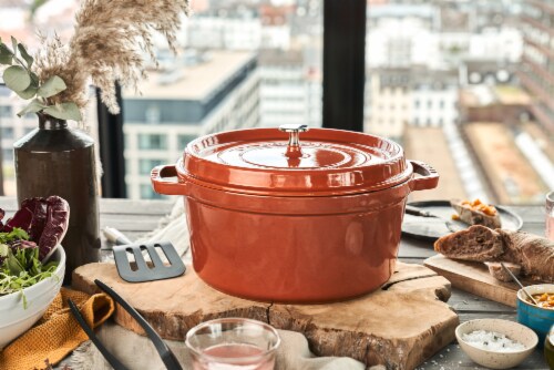 Staub Cast Iron Round Cocotte, Dutch Oven, 7-quart, serves 7-8, Made in  France, Burnt Orange, 7-qt - King Soopers