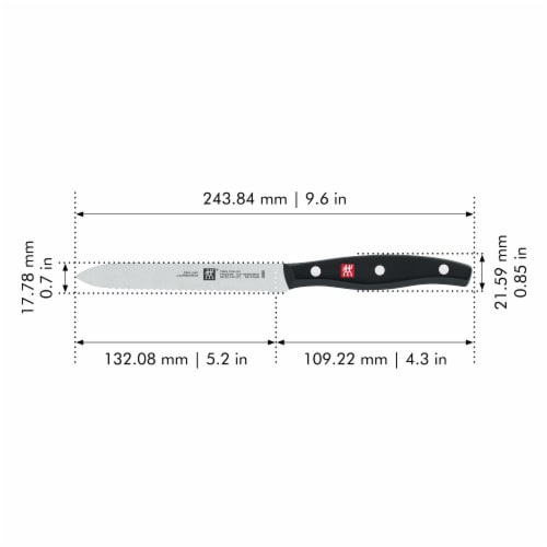 Zwilling TWIN Signature Serrated Utility Knife Perspective: back