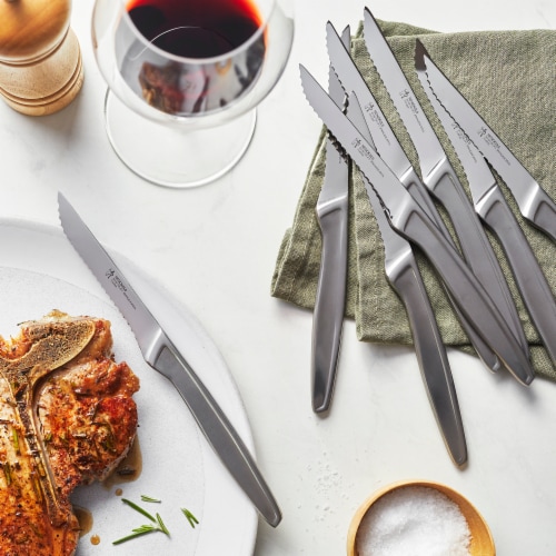 Henckels Stainless Steel Serrated Steak Knife Set Perspective: back
