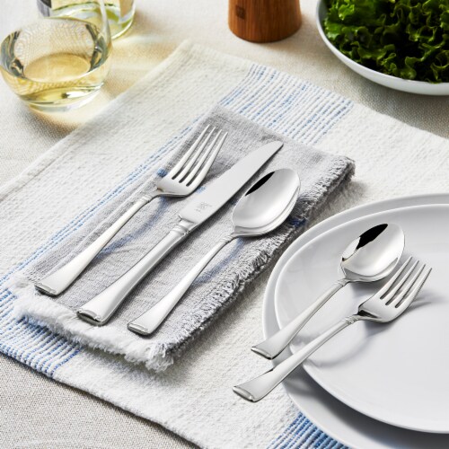 ZWILLING Angelico 20-Piece 18/10 Stainless Steel Flatware Set, Silver Perspective: back