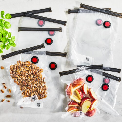 ZWILLING Fresh & Save 10-pc Vacuum Sealer Bags, Sous Vide Bags, Meal Prep - Medium Perspective: back