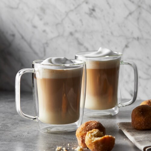 Henckels Cafe Roma 2-pc Double-Wall Glassware 15oz Glass Latte Mug Set Perspective: back
