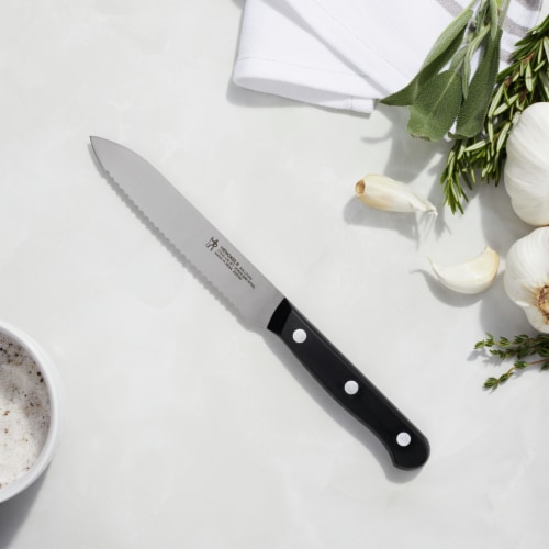 Henckels Solution 5-inch Serrated Utility Knife Perspective: back