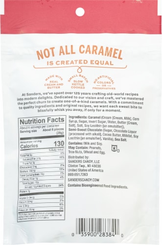 Sanders® Dark Chocolate Sea Salt Caramel Mini Bites Perspective: back