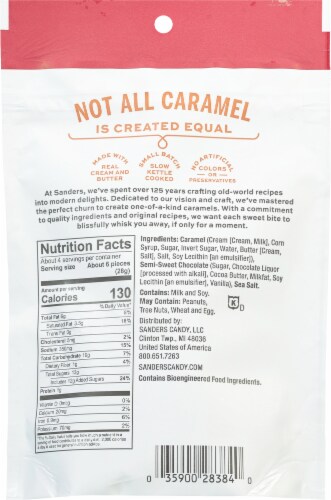 Sanders® Dark Chocolate Sea Salt Caramel Mini Bites Perspective: back