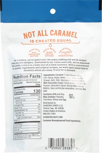 Sanders® Milk Chocolate Sea Salt Caramel Mini Bites Perspective: back