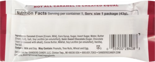 Sanders® Dark Chocolate Sea Salt Caramels Perspective: back