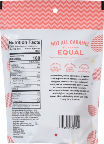 Sanders® Dark Chocolate Sea Salt Caramels Perspective: back