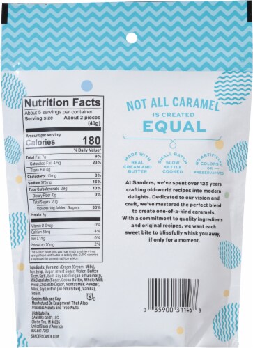 Sanders® Small Batch Wonders Milk Chocolate Sea Salt Caramels Limited Edition Eggs Perspective: back