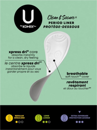 U by Kotex® Security® Lightdays® Extra-Coverage Panty Liners Perspective: back