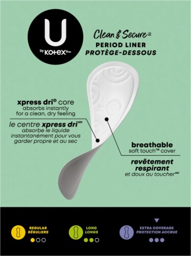 U by Kotex® Security® Lightdays® Extra-Coverage Panty Liners Perspective: back
