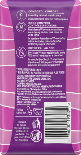 Poise® Very Light Long Length Incontinence Panty Liners Perspective: back