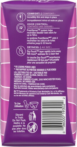 Poise® Very Light Long Length Incontinence Panty Liners Perspective: back