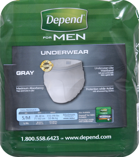Depend for Men Small/Medium Underwear Perspective: back