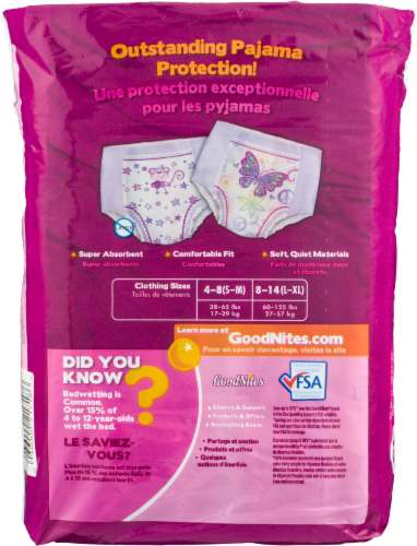 Goodnites Girls' Bedwetting Underwear, S/M (38-65 lbs) Perspective: back