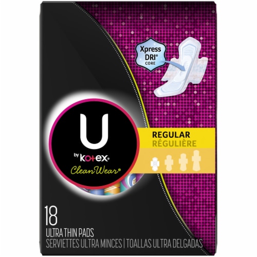 U by Kotex CleanWear Regular Unscented Ultra Thin Pads with Wings Perspective: back