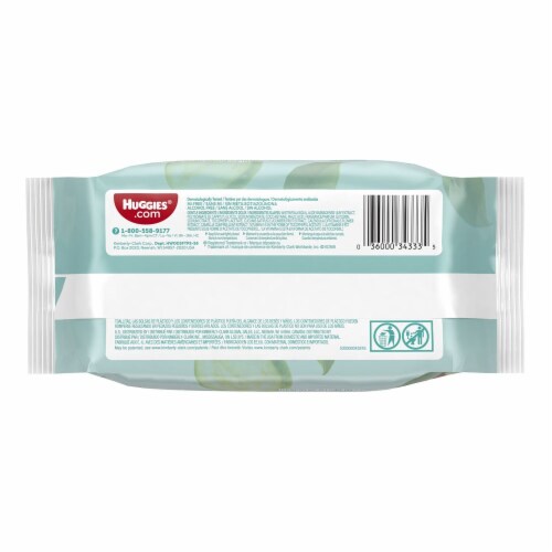 Huggies One & Done Refreshing Cucumber & Green Tea Scented Baby Wipes Flip-Top Pack Perspective: back