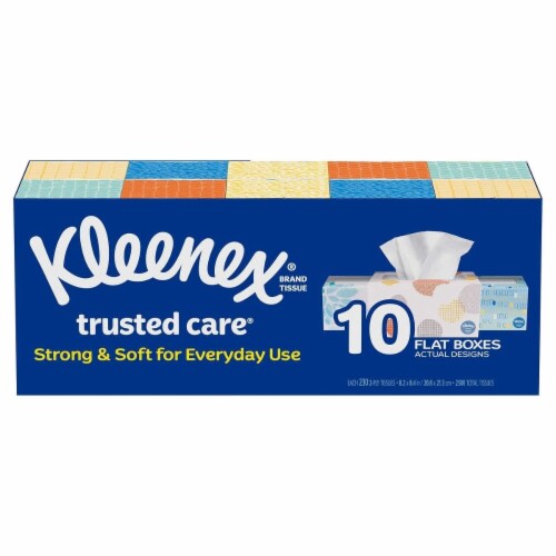 Kleenex Trusted Care Facial Tissue, 2-ply, 230-count, 10-pack Perspective: back