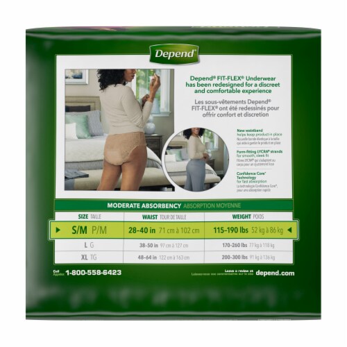 Depend Fit-Flex Underwear for Women, Maximum Absorbency, Medium