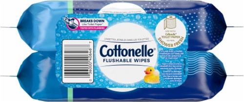 Cottonelle® Flushable Wet Wipes Refill Perspective: back
