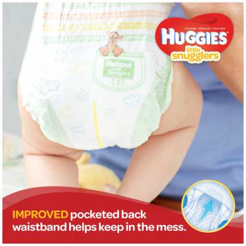 Huggies Little Snugglers Baby Diapers, Size 6 (35+ lbs) Perspective: back