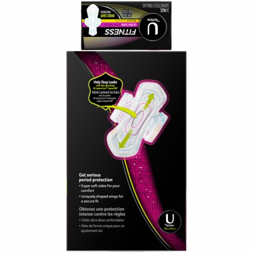 U by Kotex CleanWear Ultra Thin Regular Unscented Pads with Wings Perspective: back