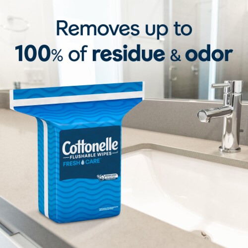 Cottonelle Fresh Care Flushable Wet Wipes Refill Pack Adult Wet Wipes Perspective: back