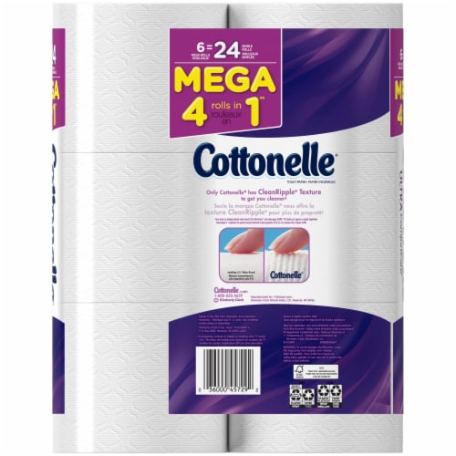Cottonelle Ultra Comfort Care Mega Roll Toilet Paper Perspective: back