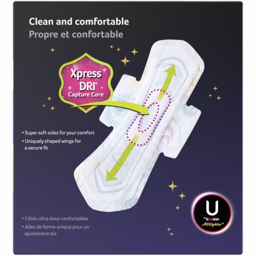 U by KOTEX® SECURITY* Thick Pads Overnight Wing