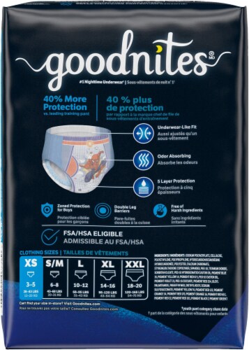 Goodnites® Boys' Bedwetting Underwear, XS (28-43 lbs) Perspective: back