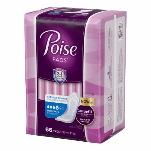 Poise Moderate Absorbency Regular Pads Perspective: back