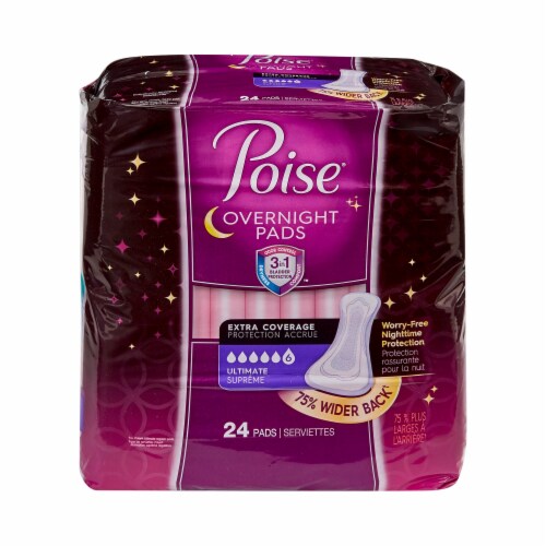 Poise Overnight Incontinence Pads For Women Ultimate Absorbency Bladder Control Pads Perspective: back